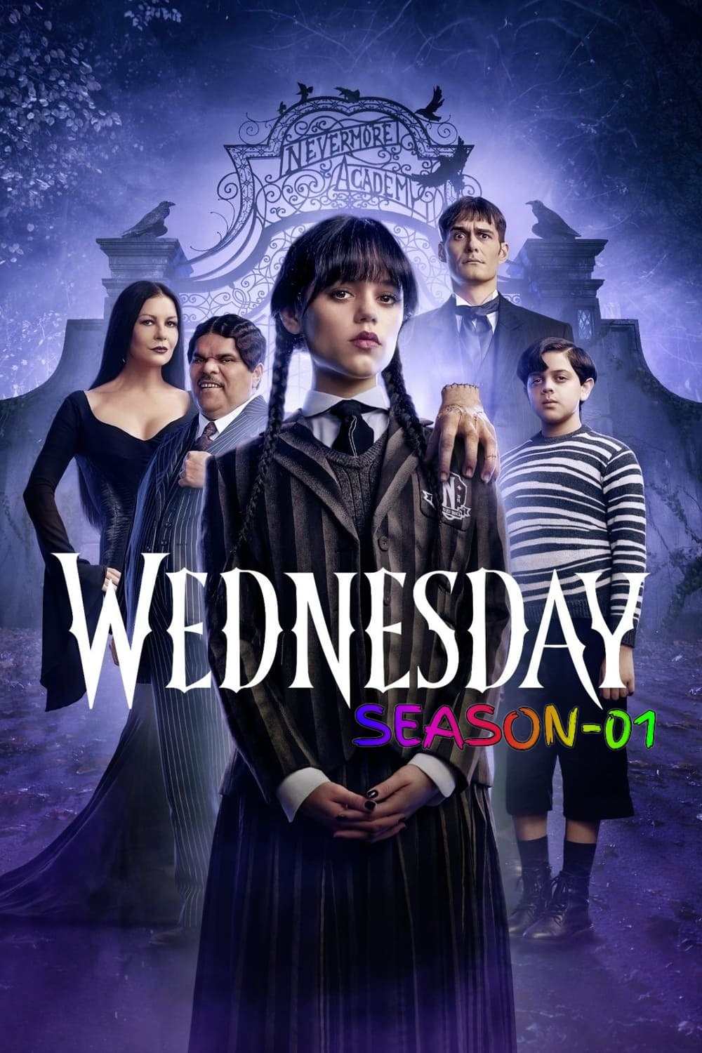 Wednesday Season 1 (2022) (Hindi + English) Dual Audio Completed Web Series HEVC BluRay ESub Poster