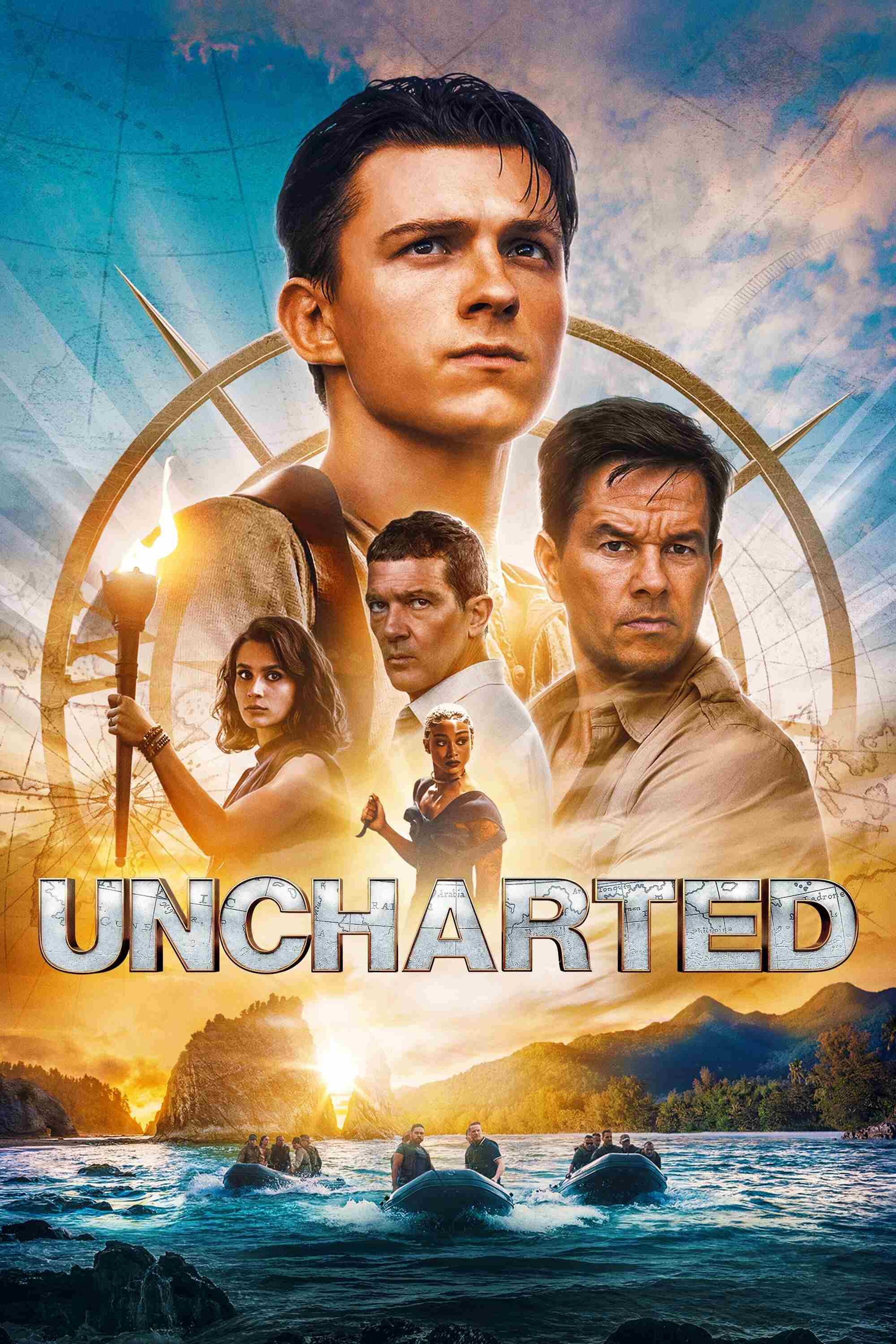 Uncharted (2022) (Hindi + English) Dual Audio Hollywood Movie BluRay HD ESub Poster